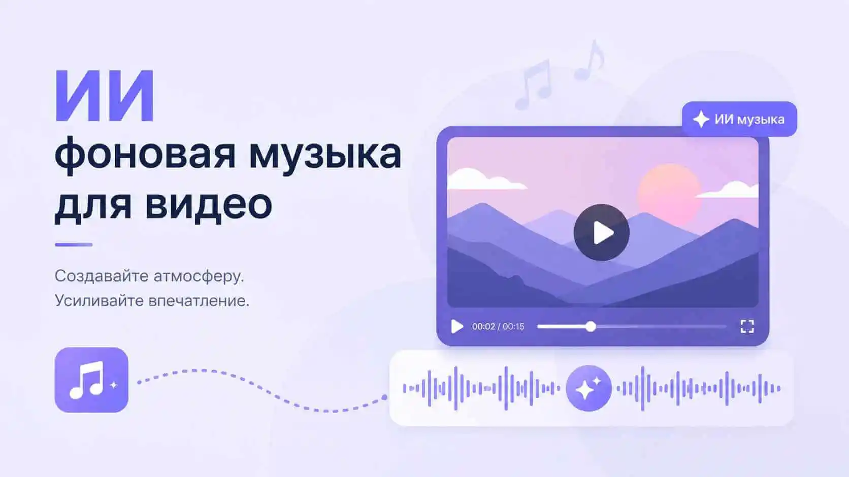 Фоновая музыка для видео: ИИ генератор фоновой музыки онлайн