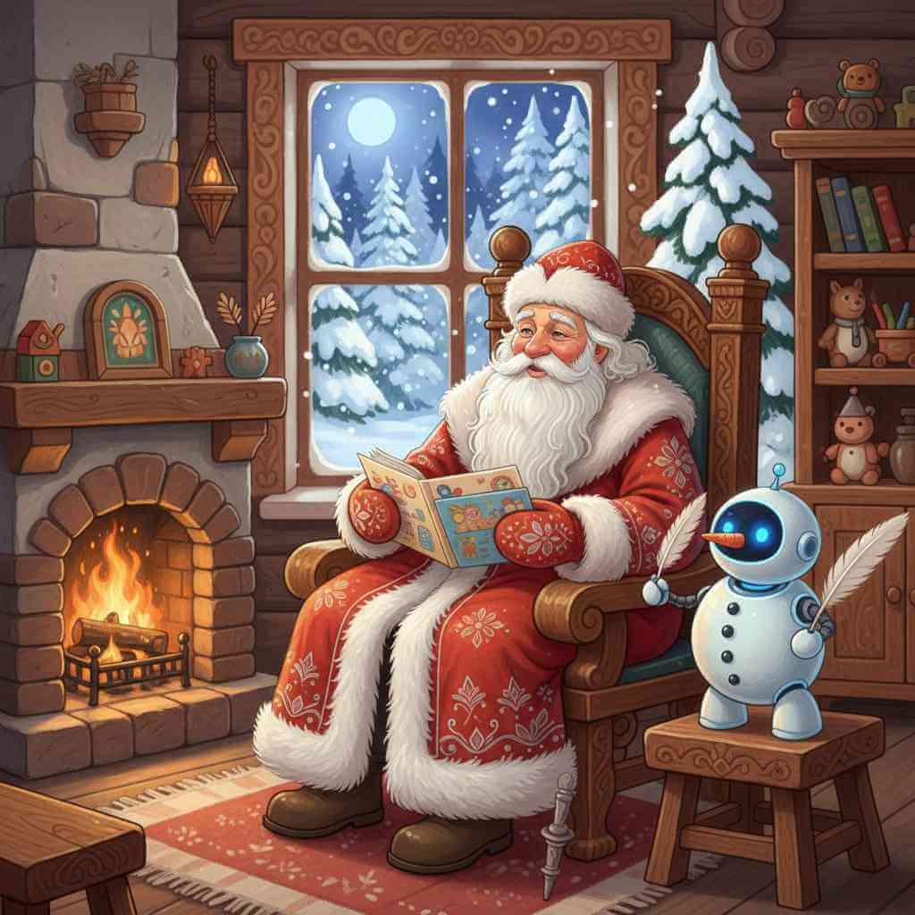 фото день рождения деда мороза с помощью ИИ