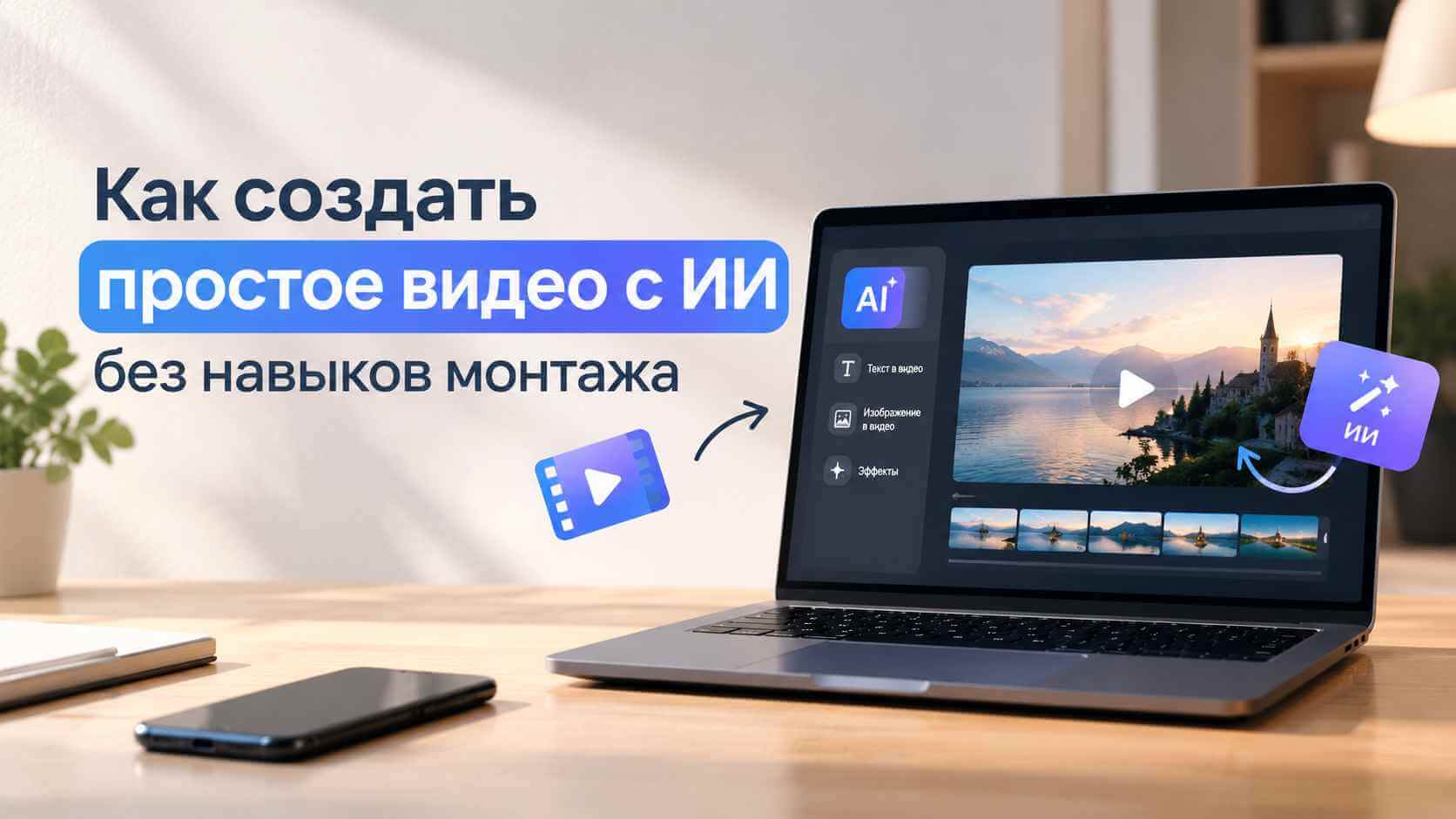 видео без монтажа с ИИ для новичков