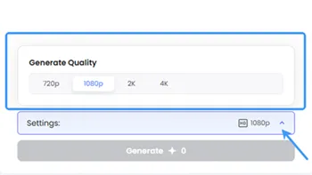 Select Generate Quality
