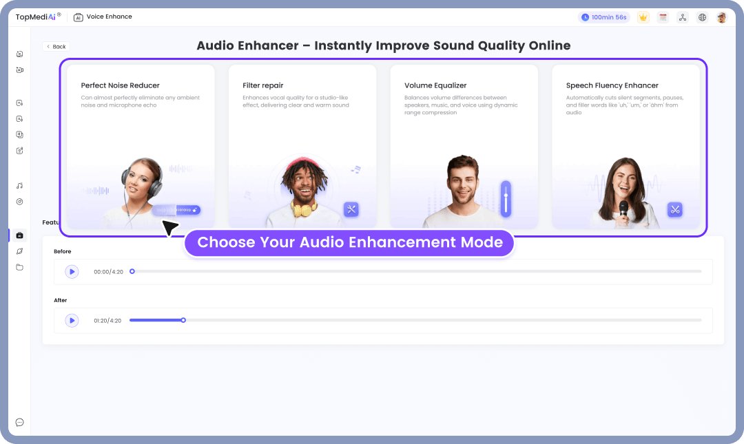 Step 1: Choose Your Audio Enhancement Mode