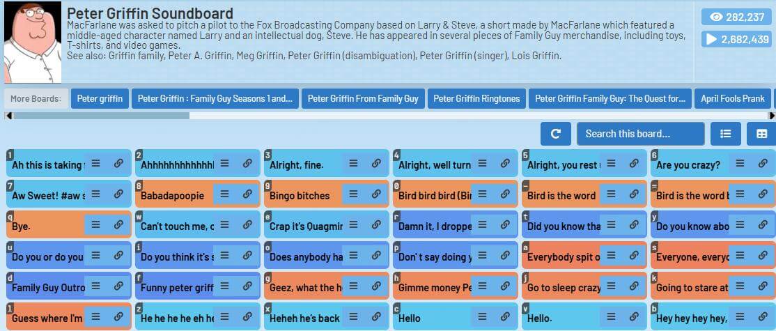 101 soundboards peter griffin