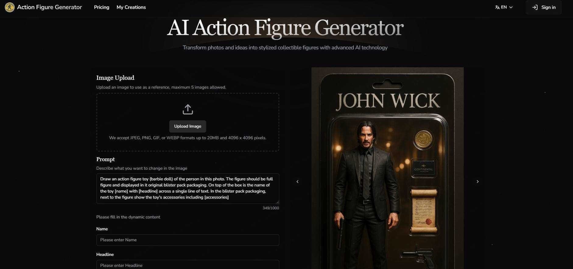 action figure generator