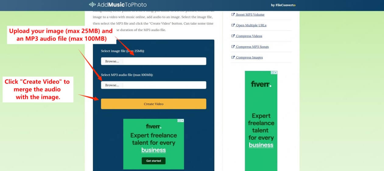 add music to photo steps