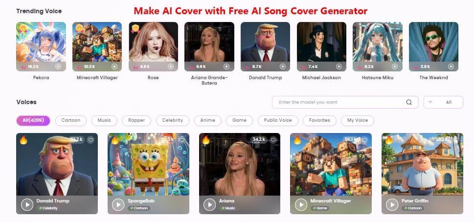 Free AI Song Cover Generator to Make AI Voice Cover Free