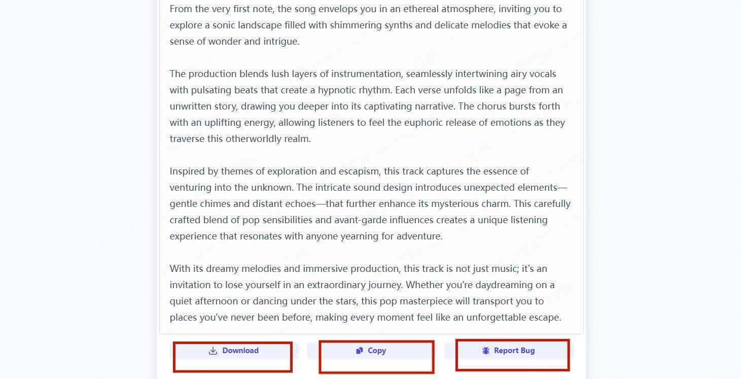 aifreebox music description generator step 4 download