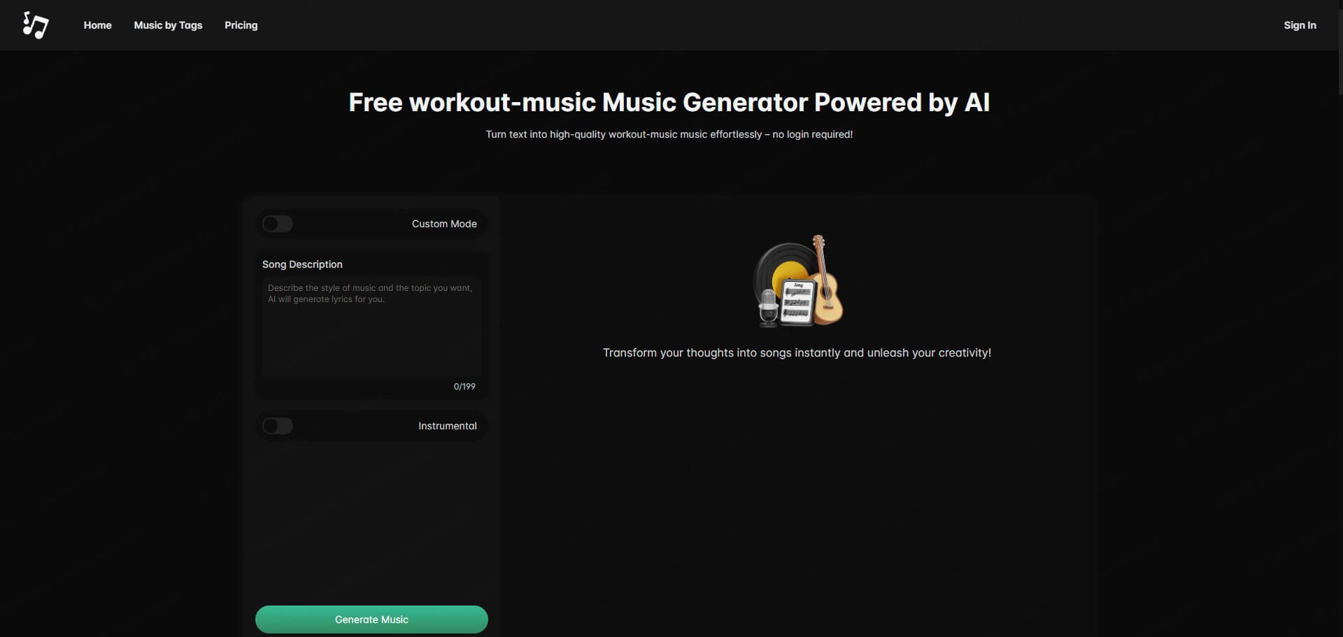aimusic.so workout music generator