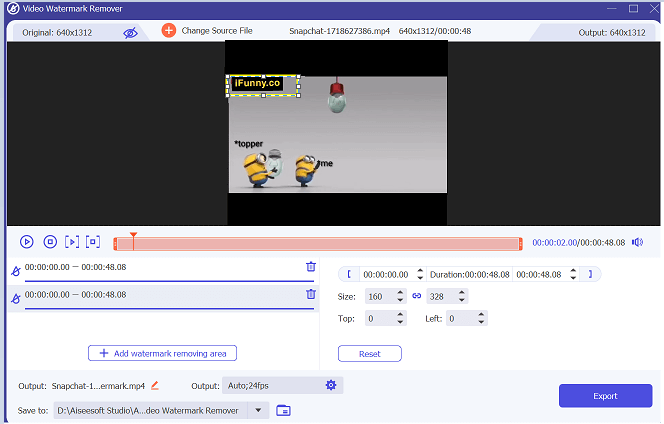aiseesoft remove ifunny watermark