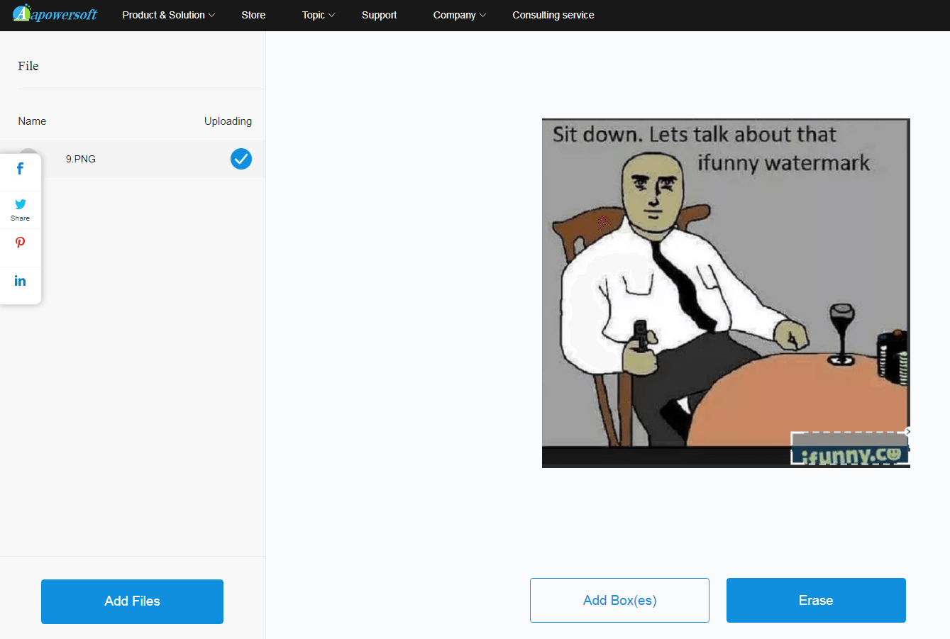 apowersoft online erase ifunny watermark