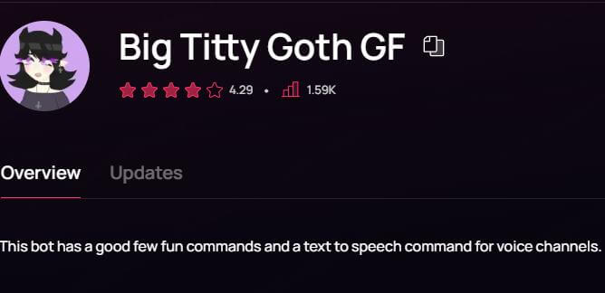 big titty goth gf TTS bot