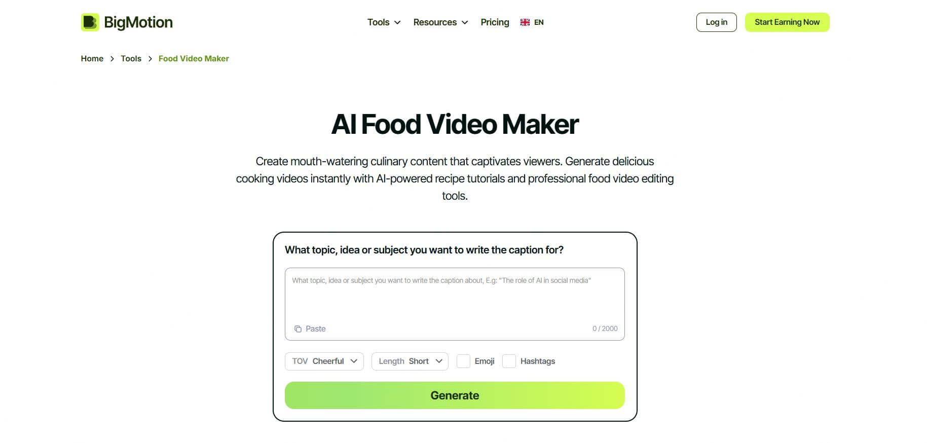 bigmotion food video maker
