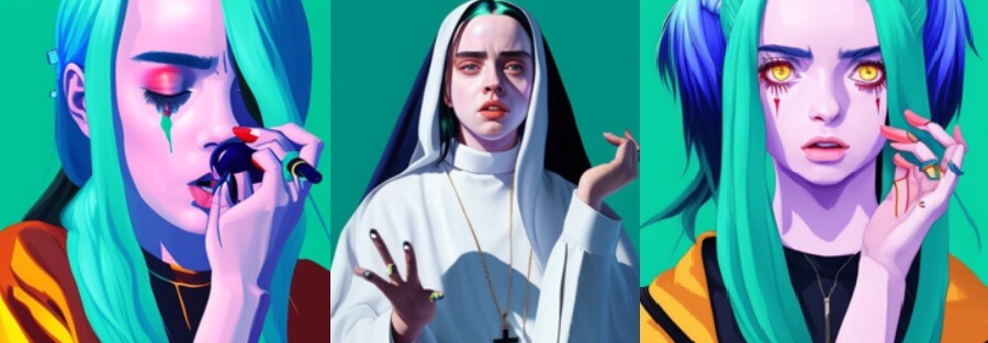 billie eilish ai art pictures