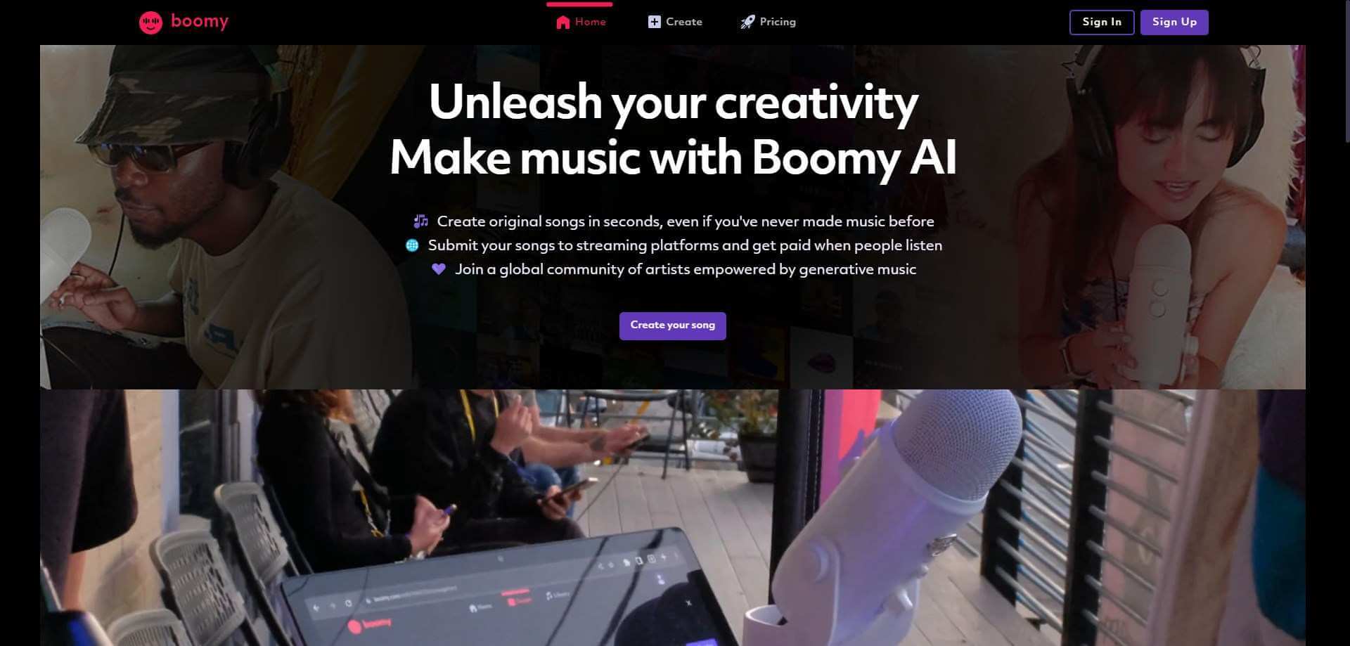 boomy ai songwriting