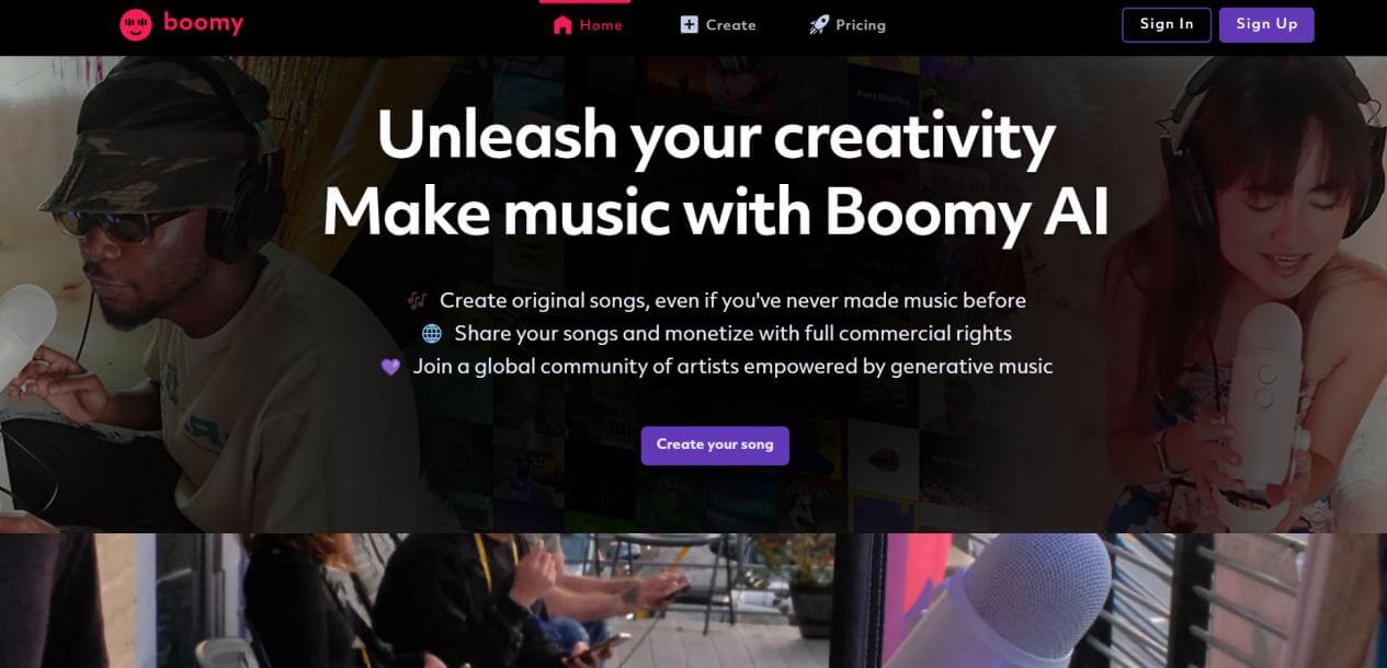 boomy ai music generator