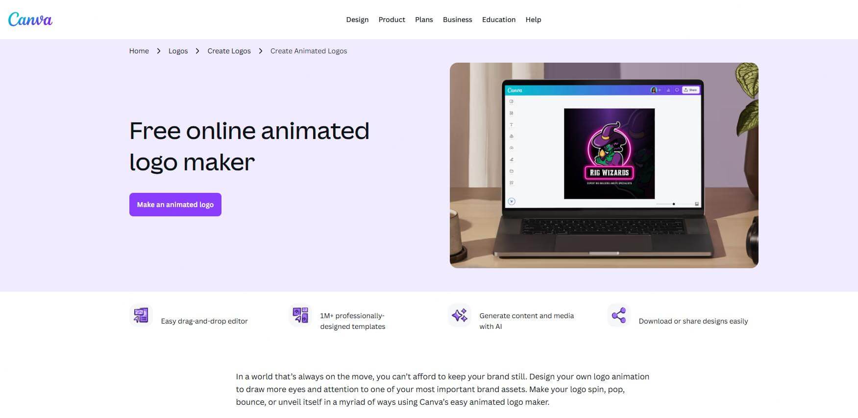 canva online animated logo maker