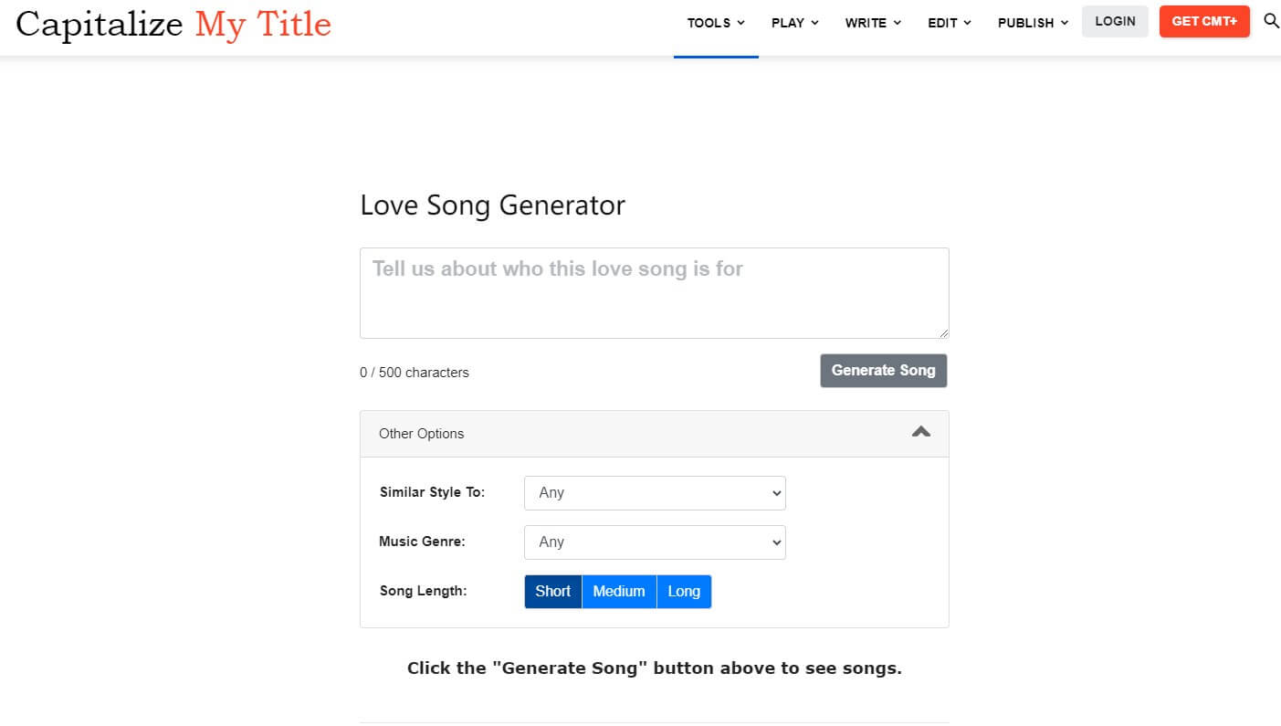 capitalize my little ai love song generator