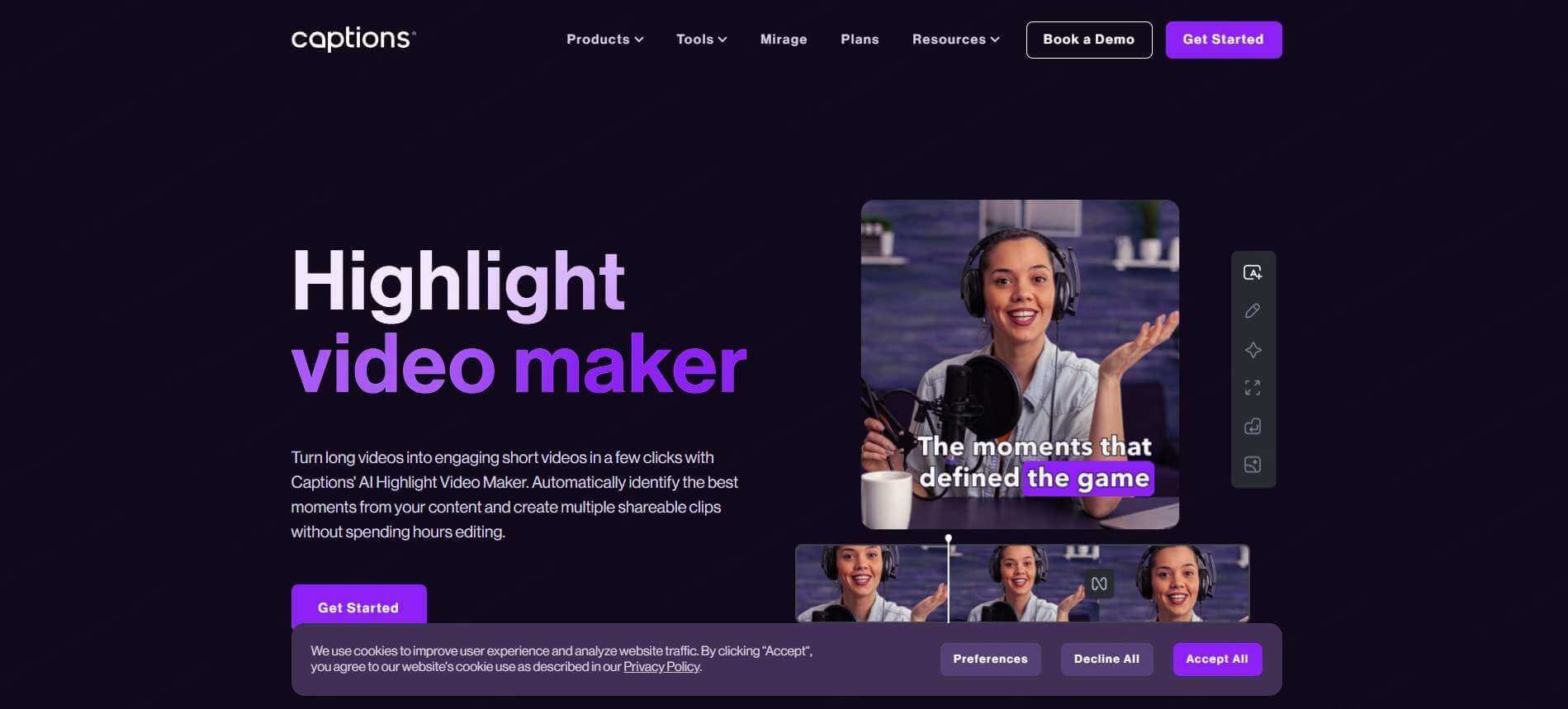 captions.ai sport highlights video maker