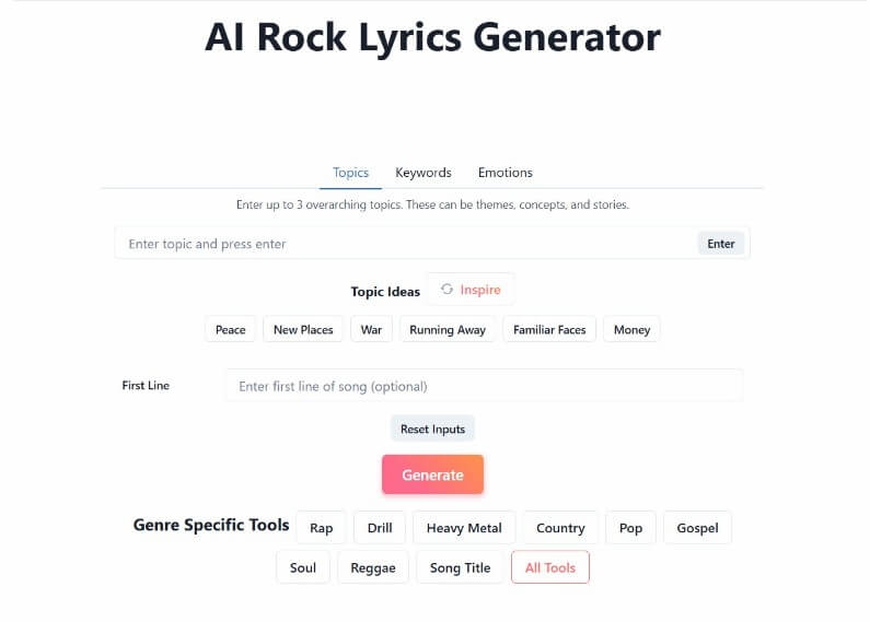 choose genre and click generate