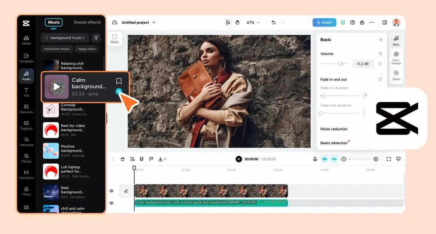 choose music from capcut