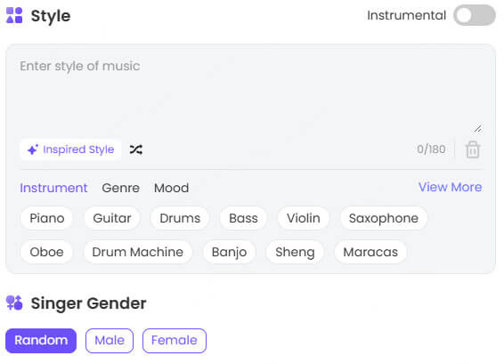 customize the song style
