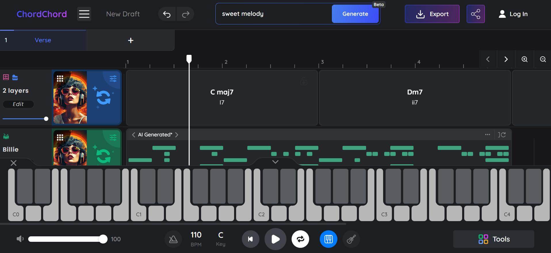 chordchord ai choir generator step