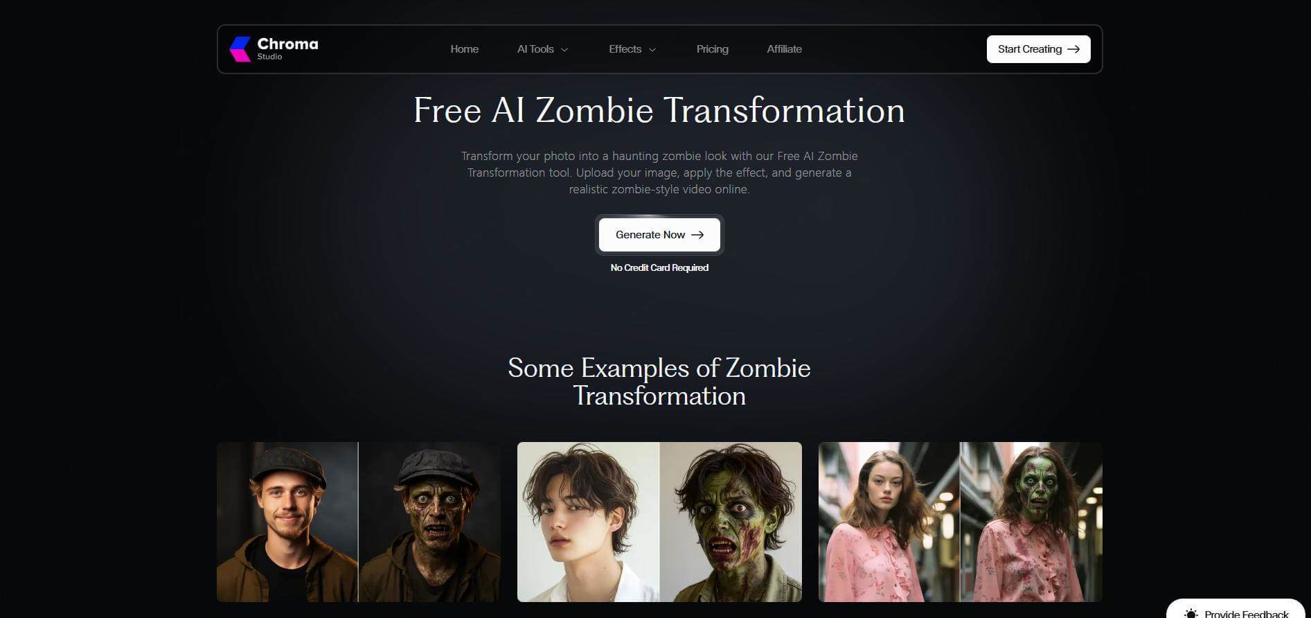 chroma free ai zombie transformation