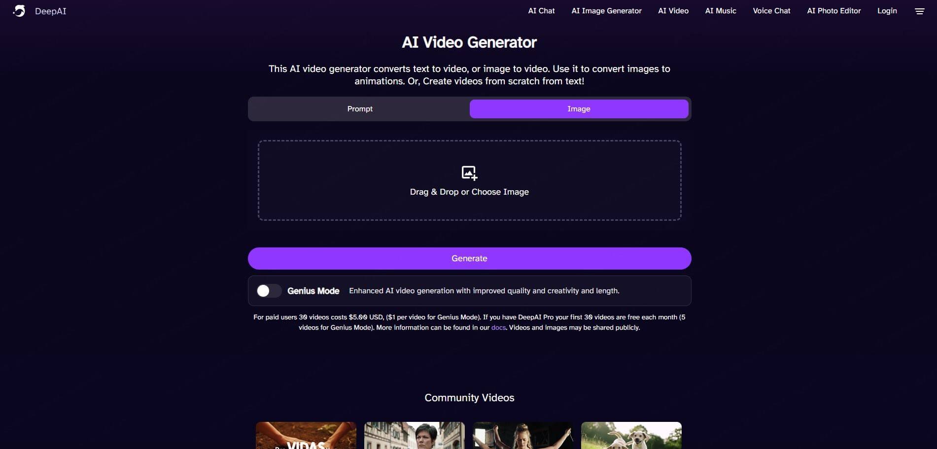 deepai ai video generator