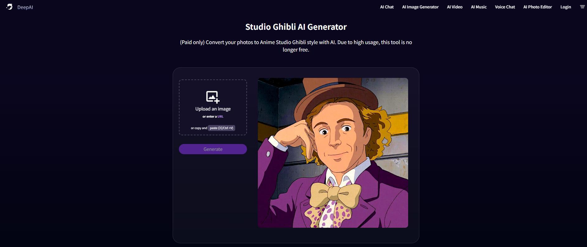 deepai studio ghibli ai generator