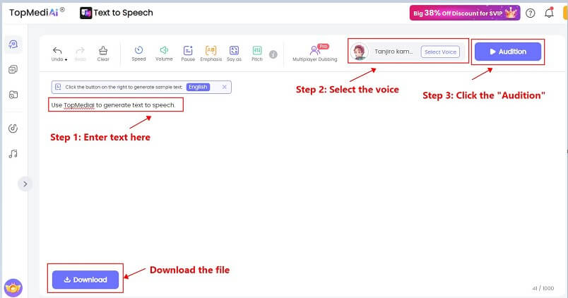 Create Demon Slayer AI Voice with Free Voice Changer