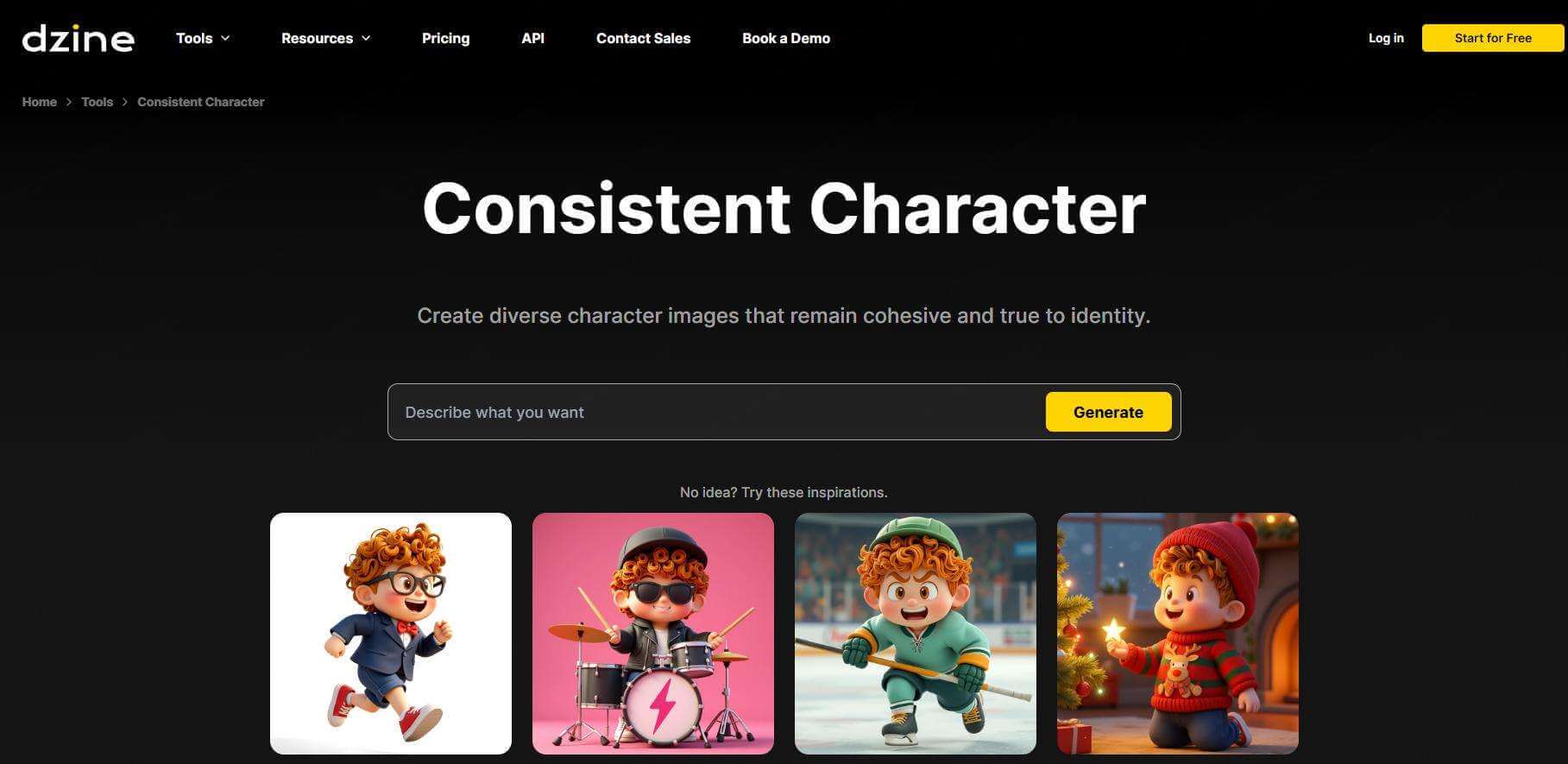 dzine consistent character