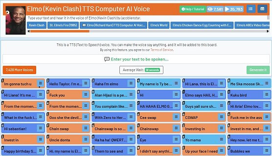 101soundboard elmo ai voice