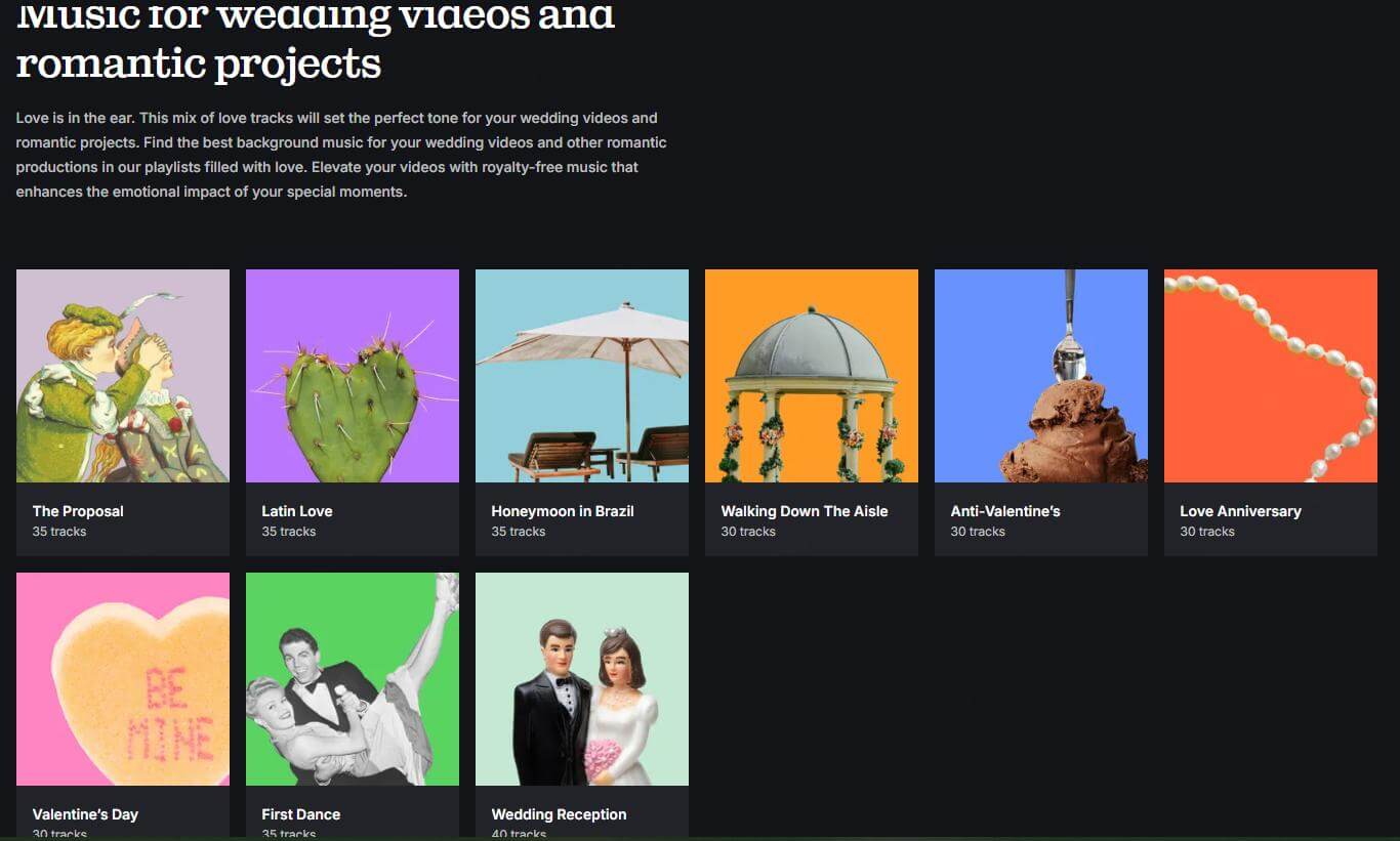 epidemic sound wedding music