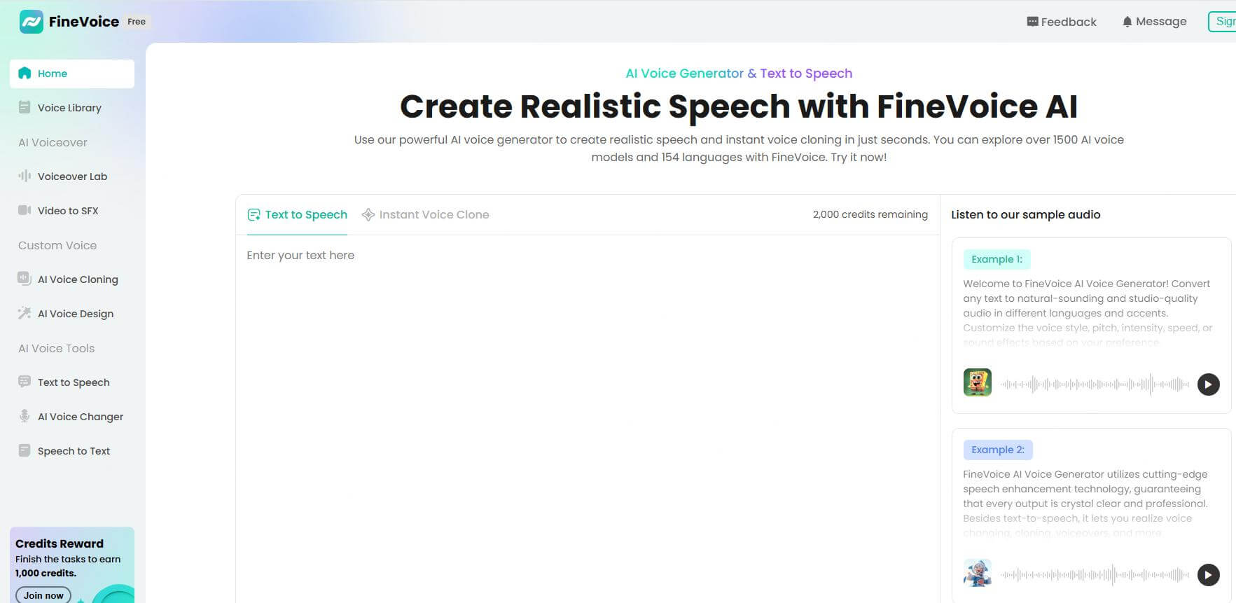 fineshare finevoice interface