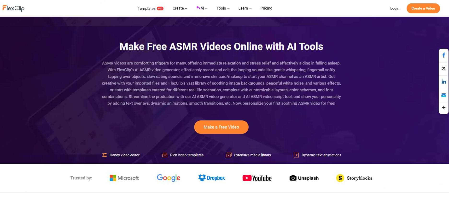 flexclip asmr video maker