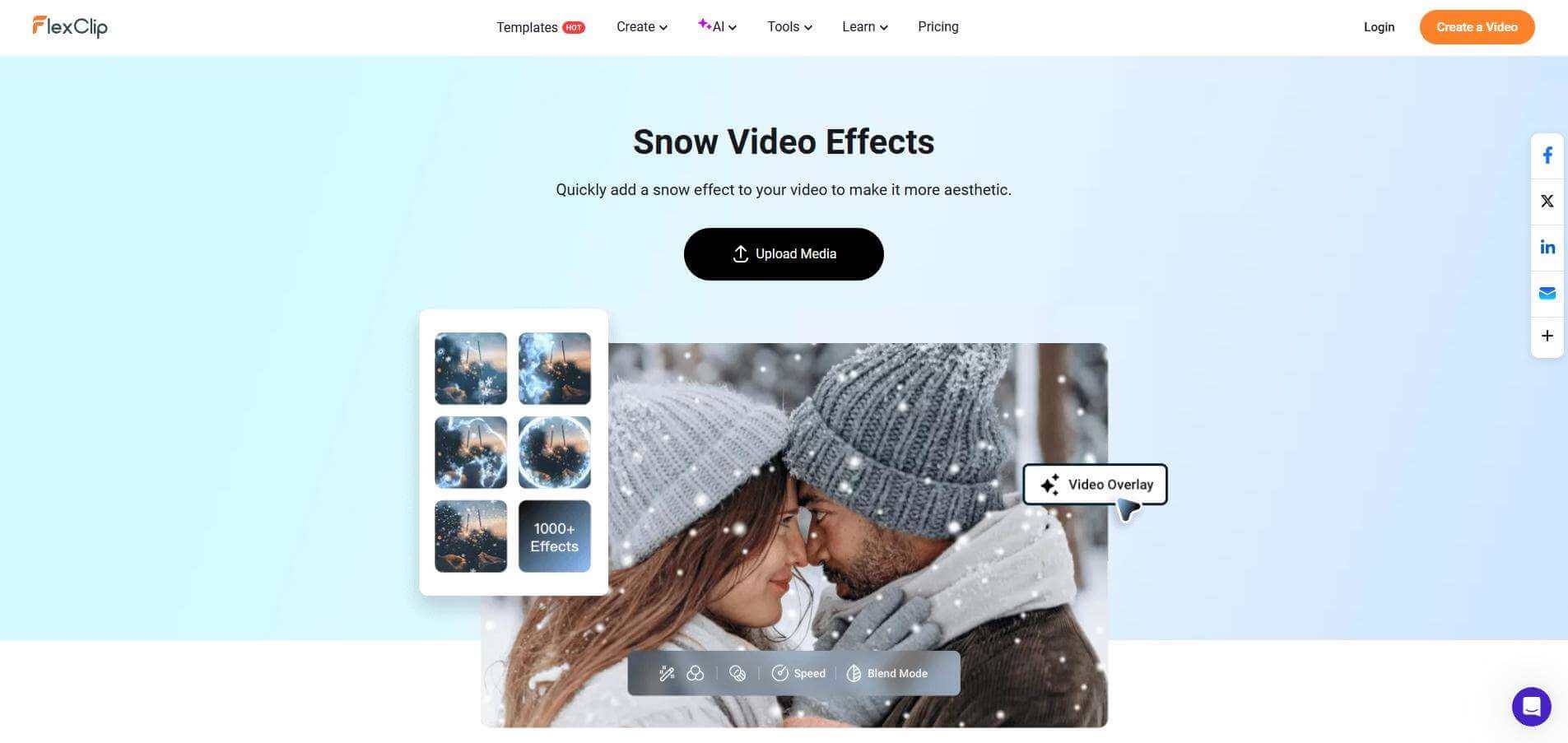 flexclip snow video effects