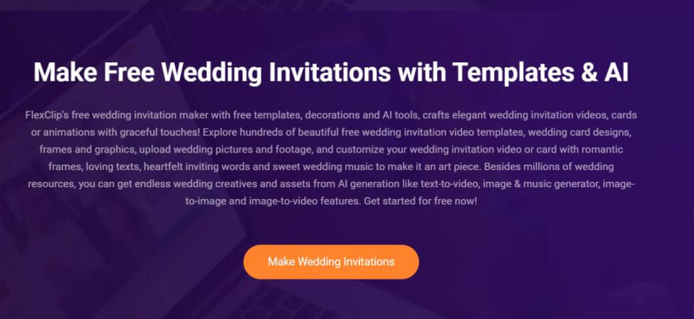 flexclip wedding invitation maker