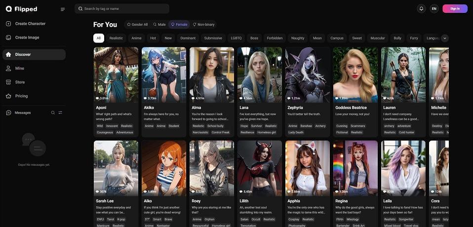 flipped ai girlfriend online free