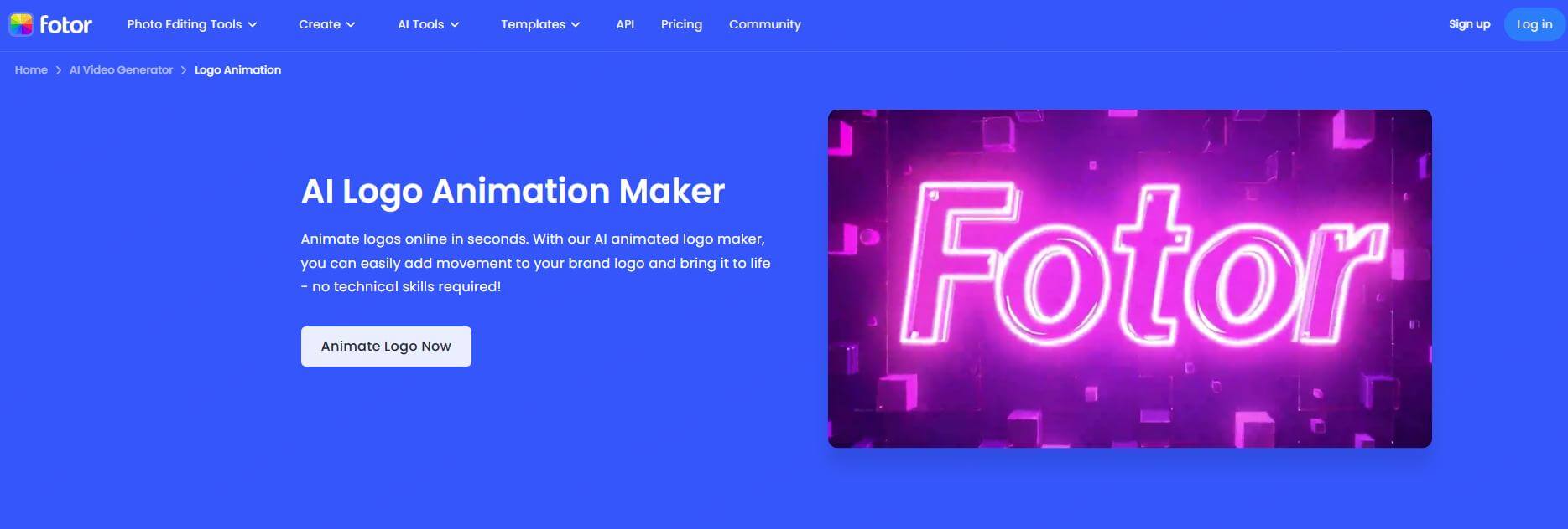 fotor ai logo animation maker