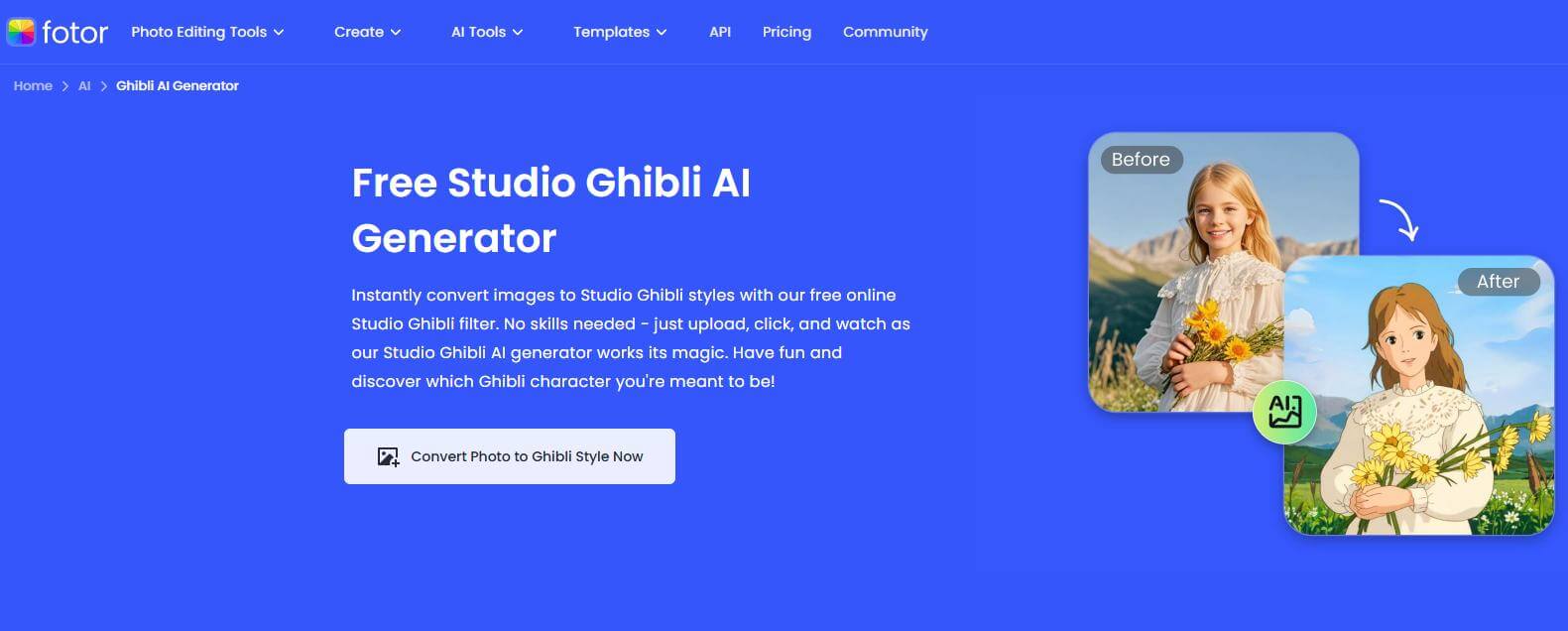 fotor ghibli ai generator