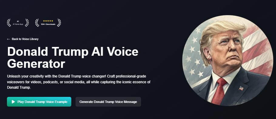 donald trump voice on getvoice.ai