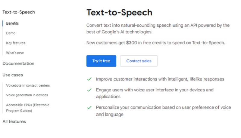 google cloud text to speech