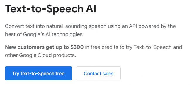 google cloud text to speech