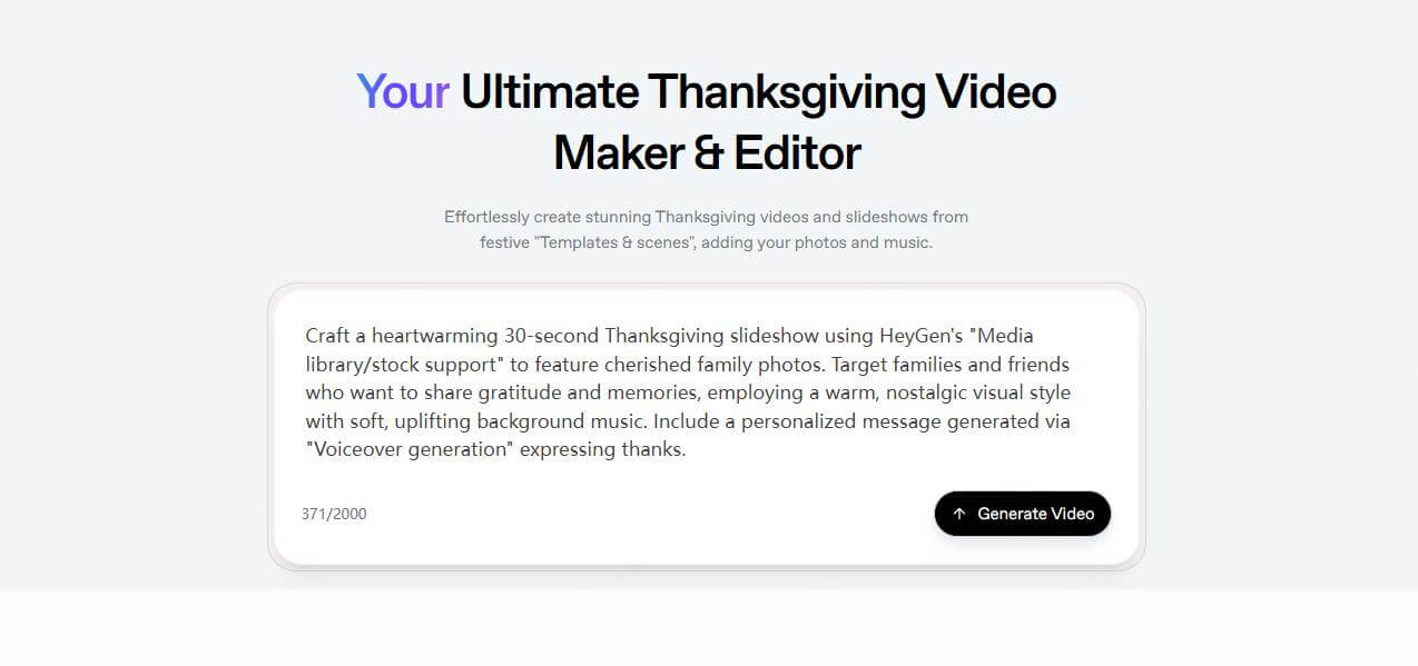 heygen ai thanksgiving video generator