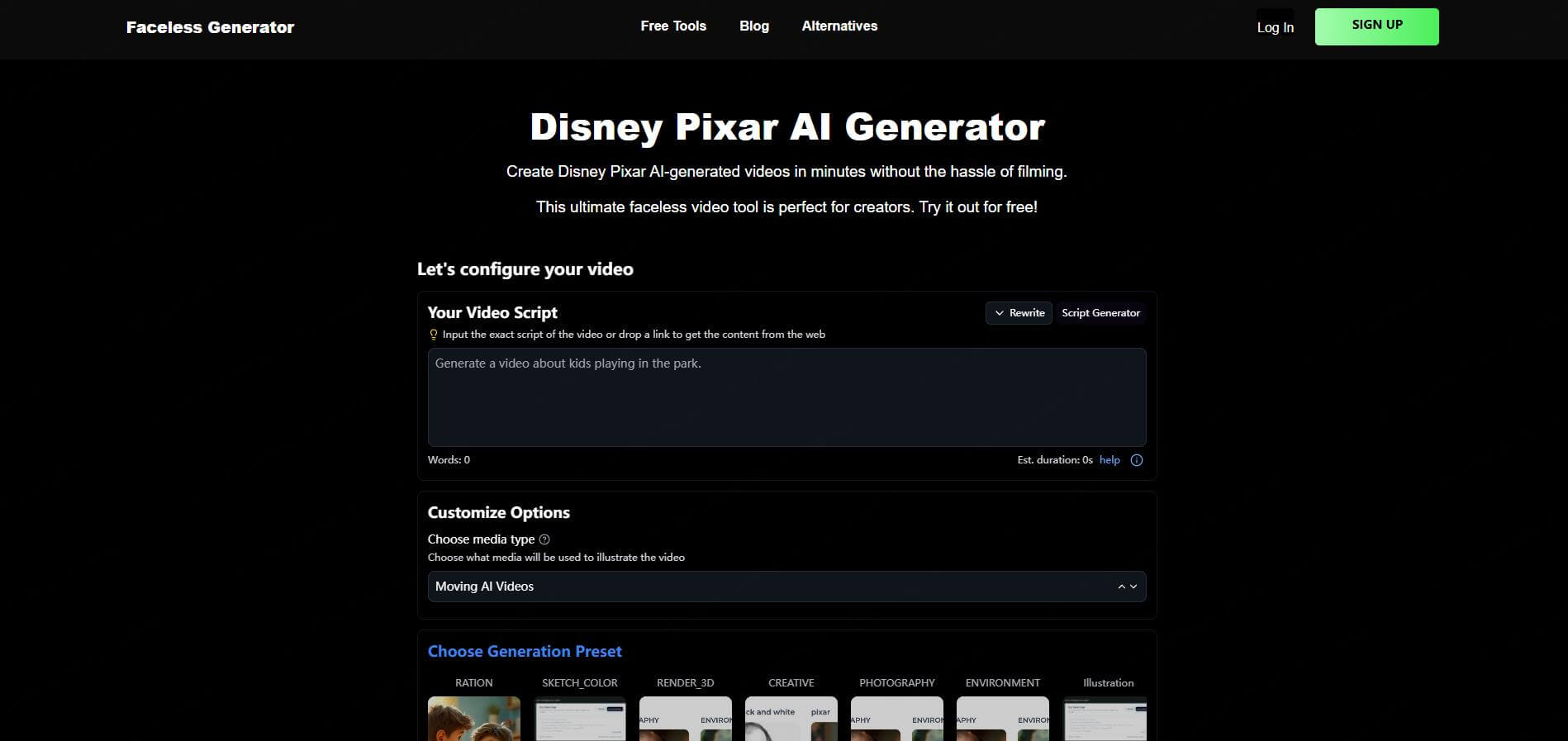 instant upload disney pixar ai generator