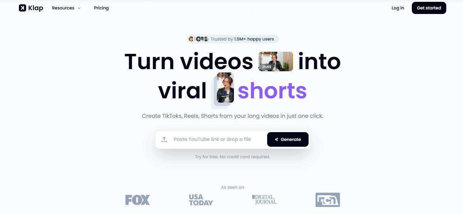 klap long video to short video ai