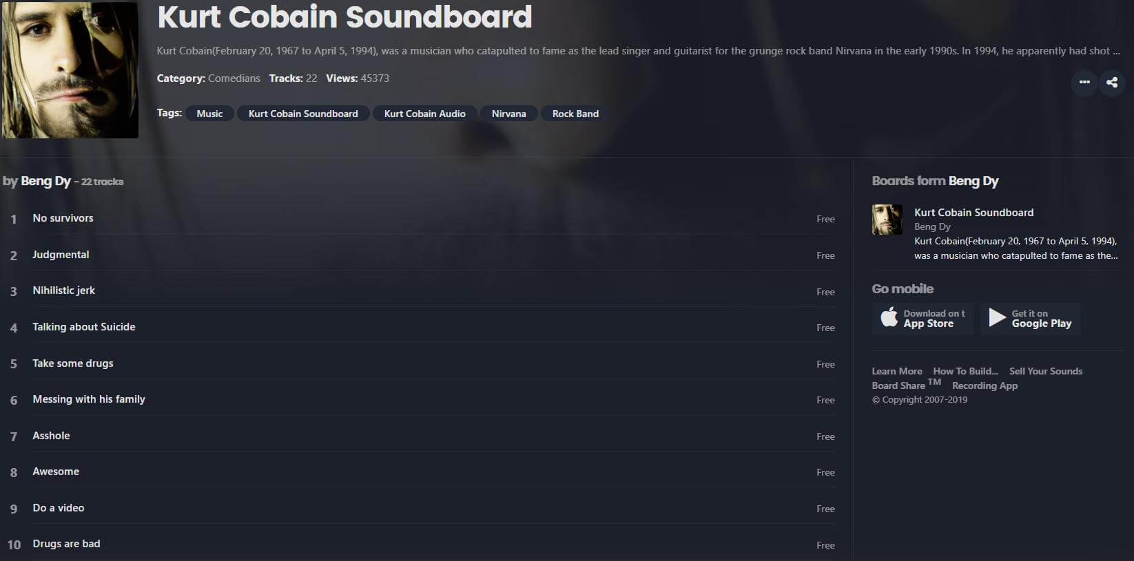 kurt cobain soundboard