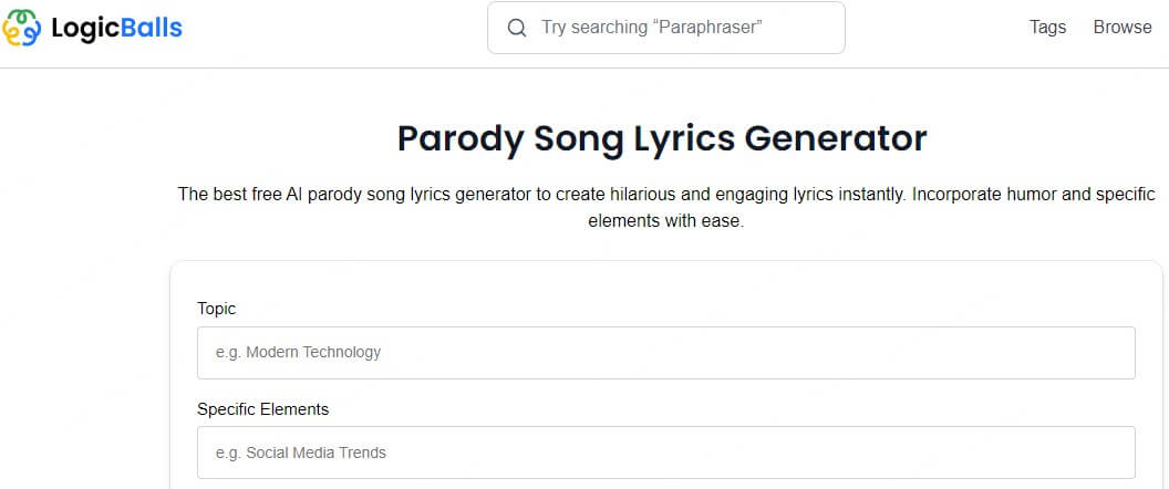 logicballs parody song generator