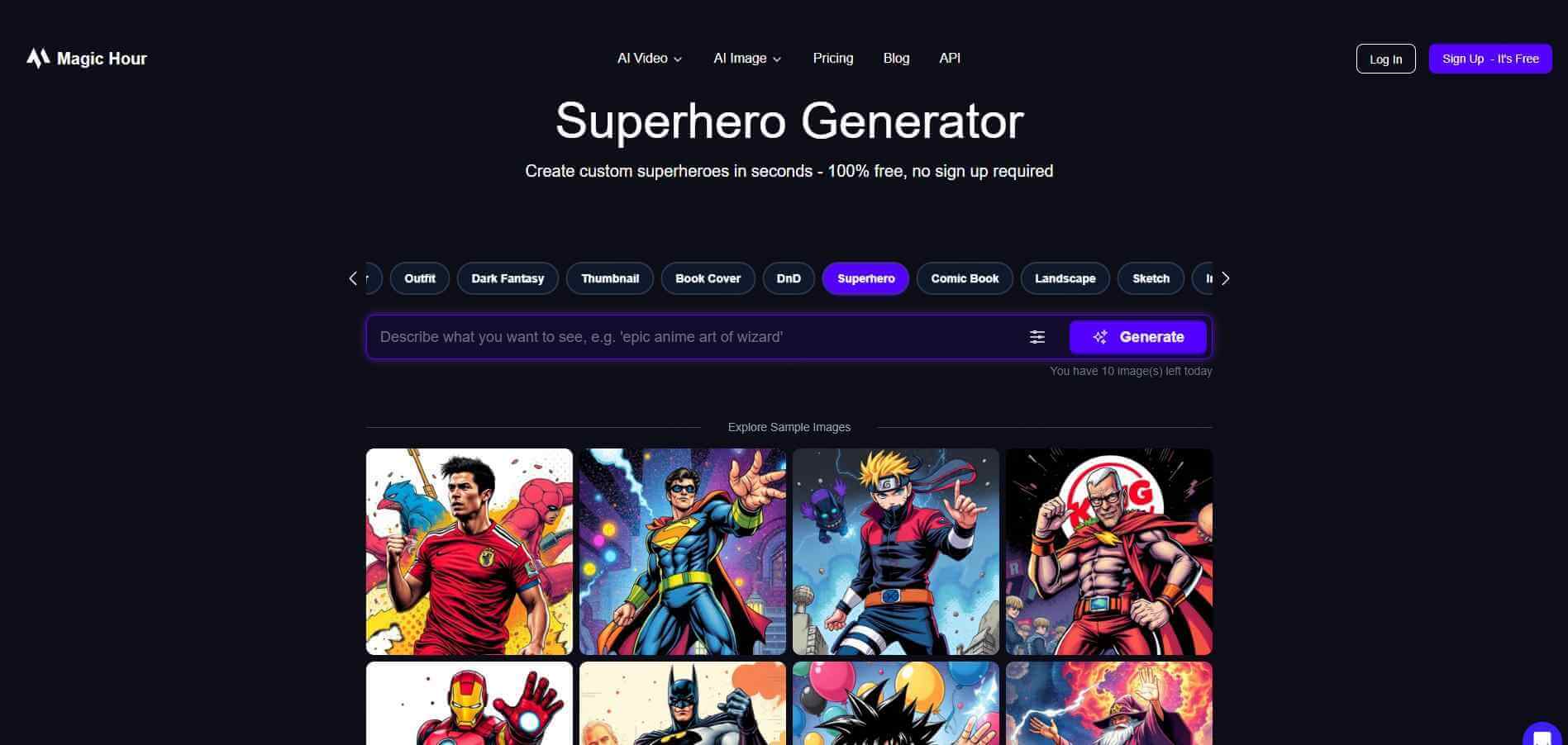 magic hour superhero generator