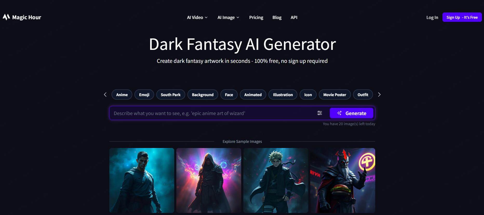 magichour dark fantasy ai generator