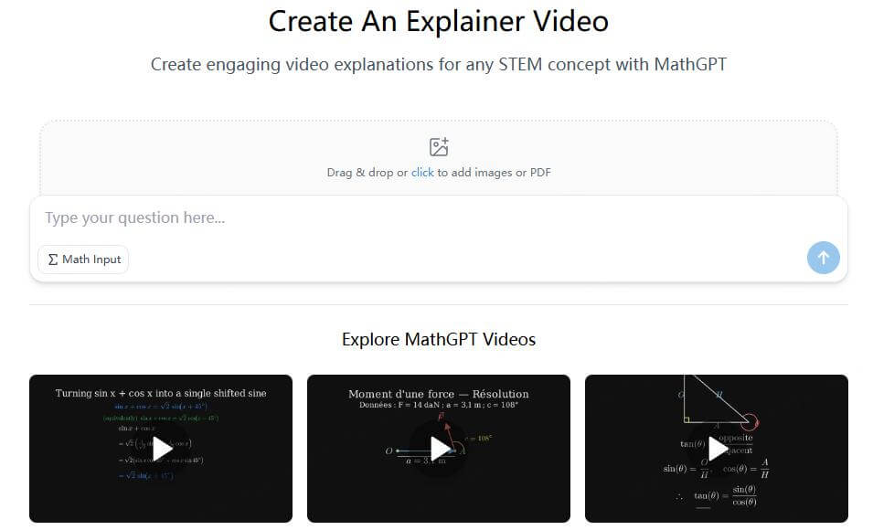 mathgpt ai math video geneartor
